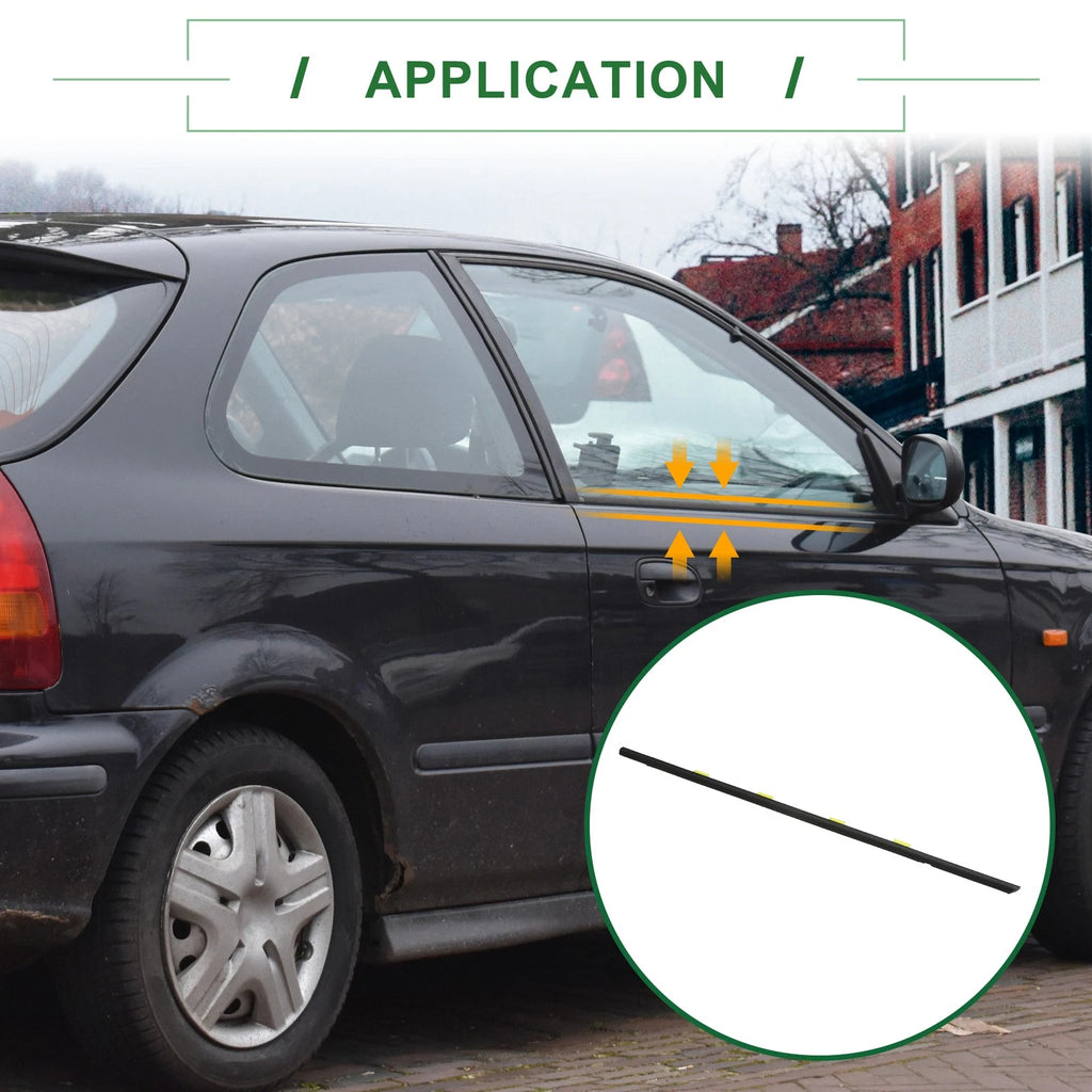 2X Front Left & Right Weatherstrip Window Seal No. 72450S04003 for Honda