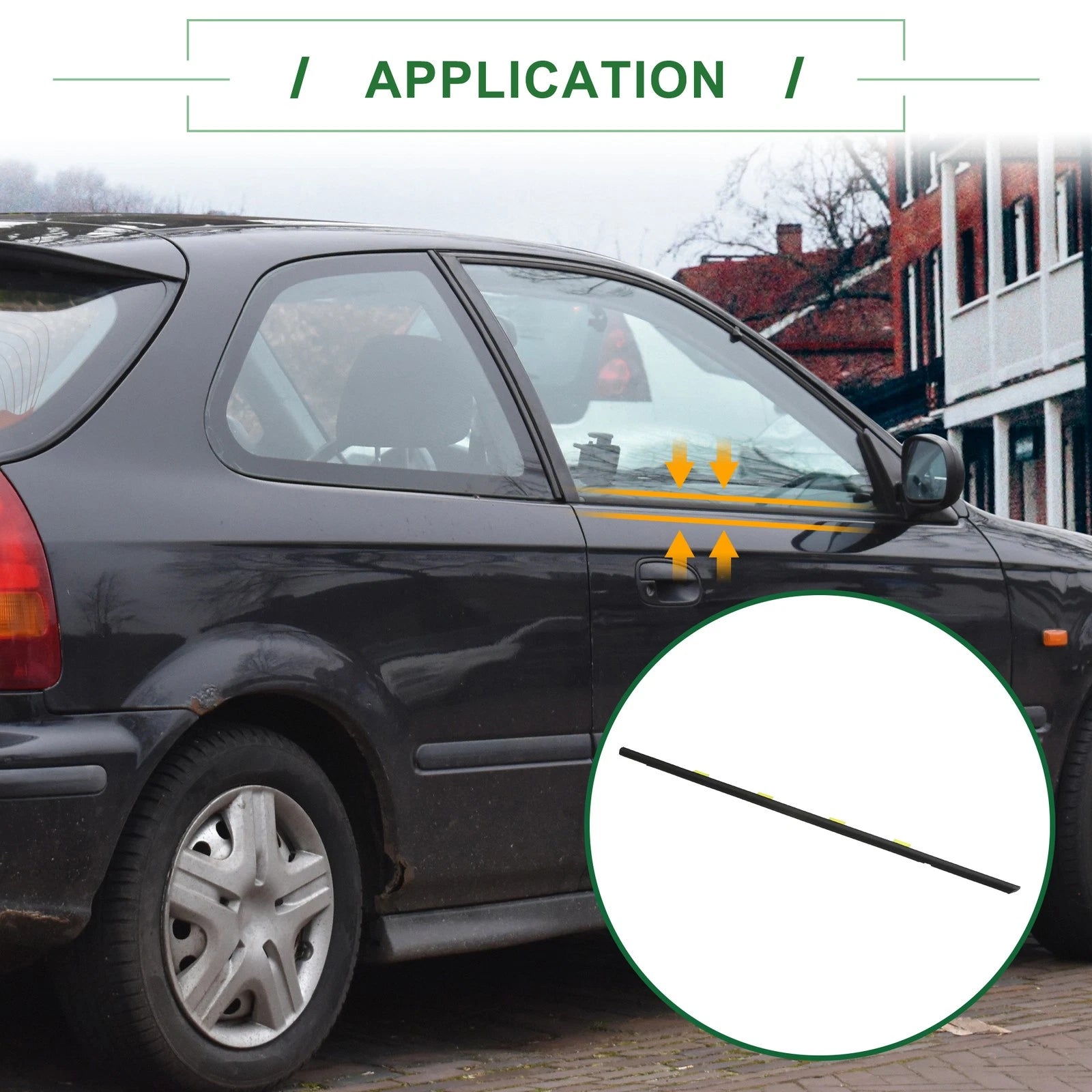 2X Front Left & Right Weatherstrip Window Seal No. 72450S04003 for Honda