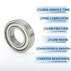 6208ZZ Deep Groove Ball Bearing for Scooter Skateboard Wheel (40x80x18mm)