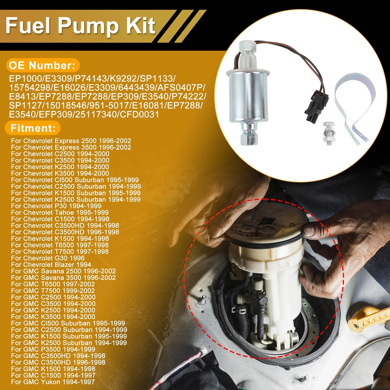 Fuel Pump for Chevrolet Express 2500 (1996–2002) Replaces EP1000