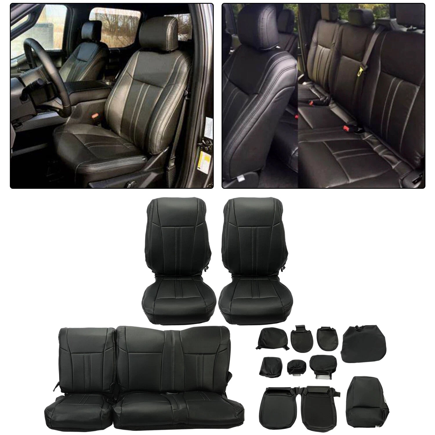 Complete Set of Front & Rear Seat Covers for Ford F-250 Super Cab (2017–2022)