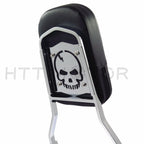 Chrome Skull Backrest Sissy Bar Leather Pad for Kawasaki VN800 (1996–2005)
