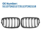 1 Pair Front Upper Bumper Grille Matte Black for BMW 1 Series (2011-2014)
