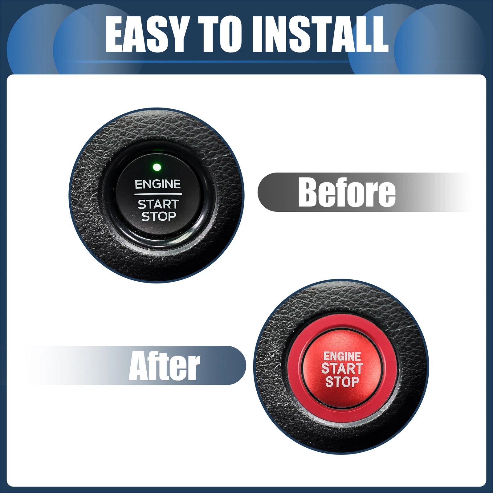 Set of 1 Engine Start Stop Button Cover for Toyota  Red