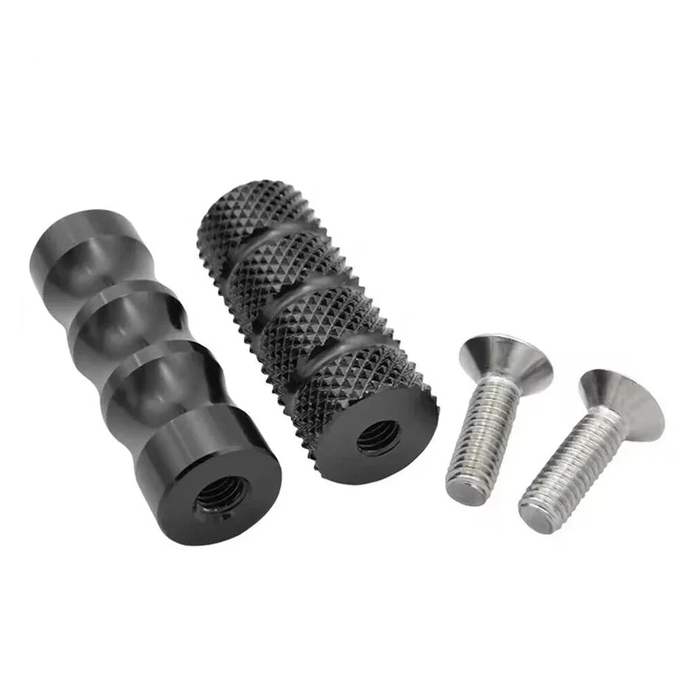 Aluminum M6 6mm Motor Foot Pegs for Motorcycle (Black)