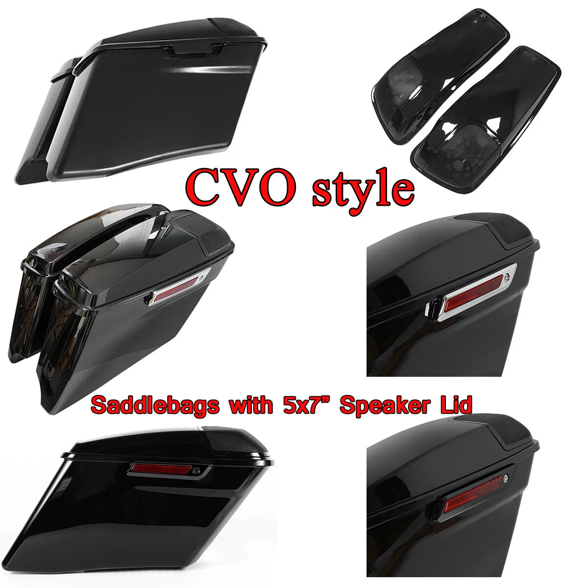 4" Stretched Hard Saddlebags with Speaker Lid for Harley (2014–Present)