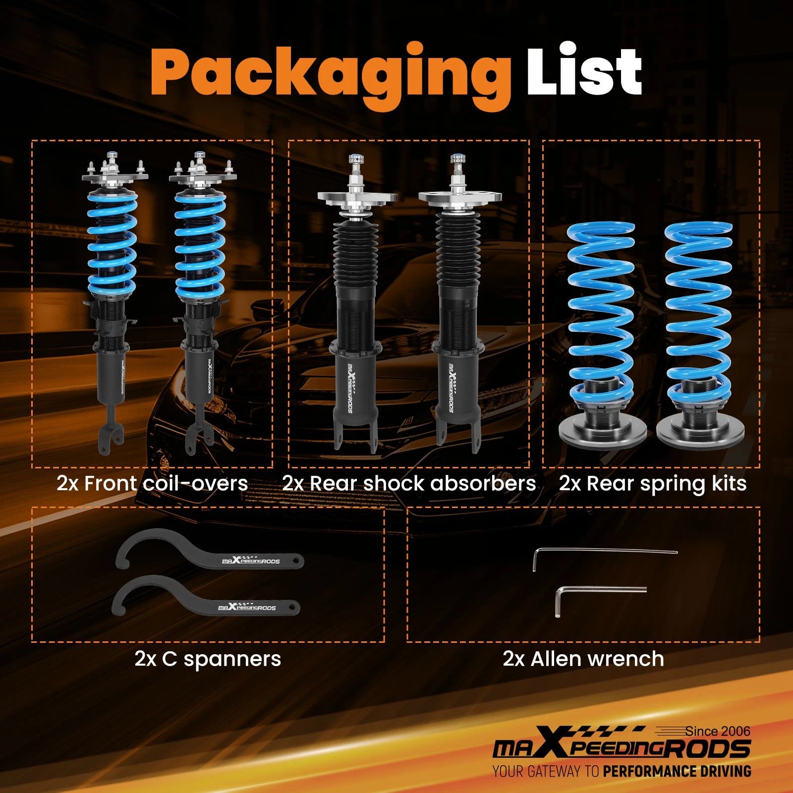 24 Level Coilover Suspension Kit for Infiniti G35 Nissan 350Z (2003–2008)