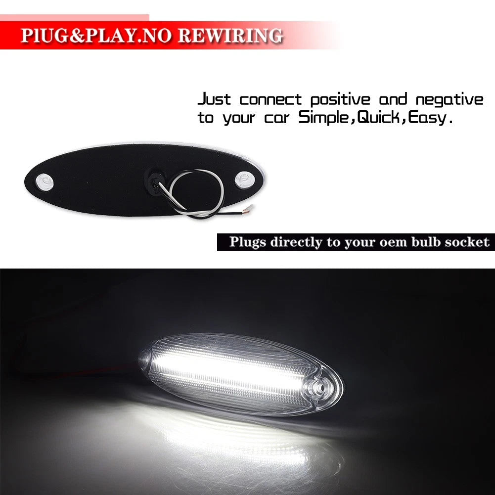 White LED Raised Roof Clearance Marker Lights for Freightliner Cascadia