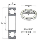 Deep Groove Ball Bearing 110x150x20mm for Scooter Skateboard (N/A)