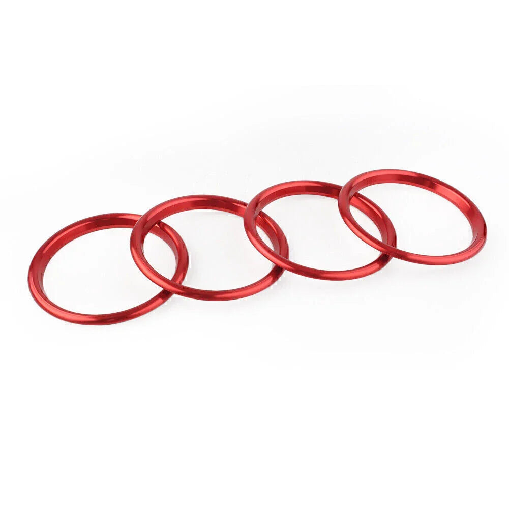 Red Chrome AC Vent Outlet Ring Sticker for Audi A3 S3 (2012-2019)