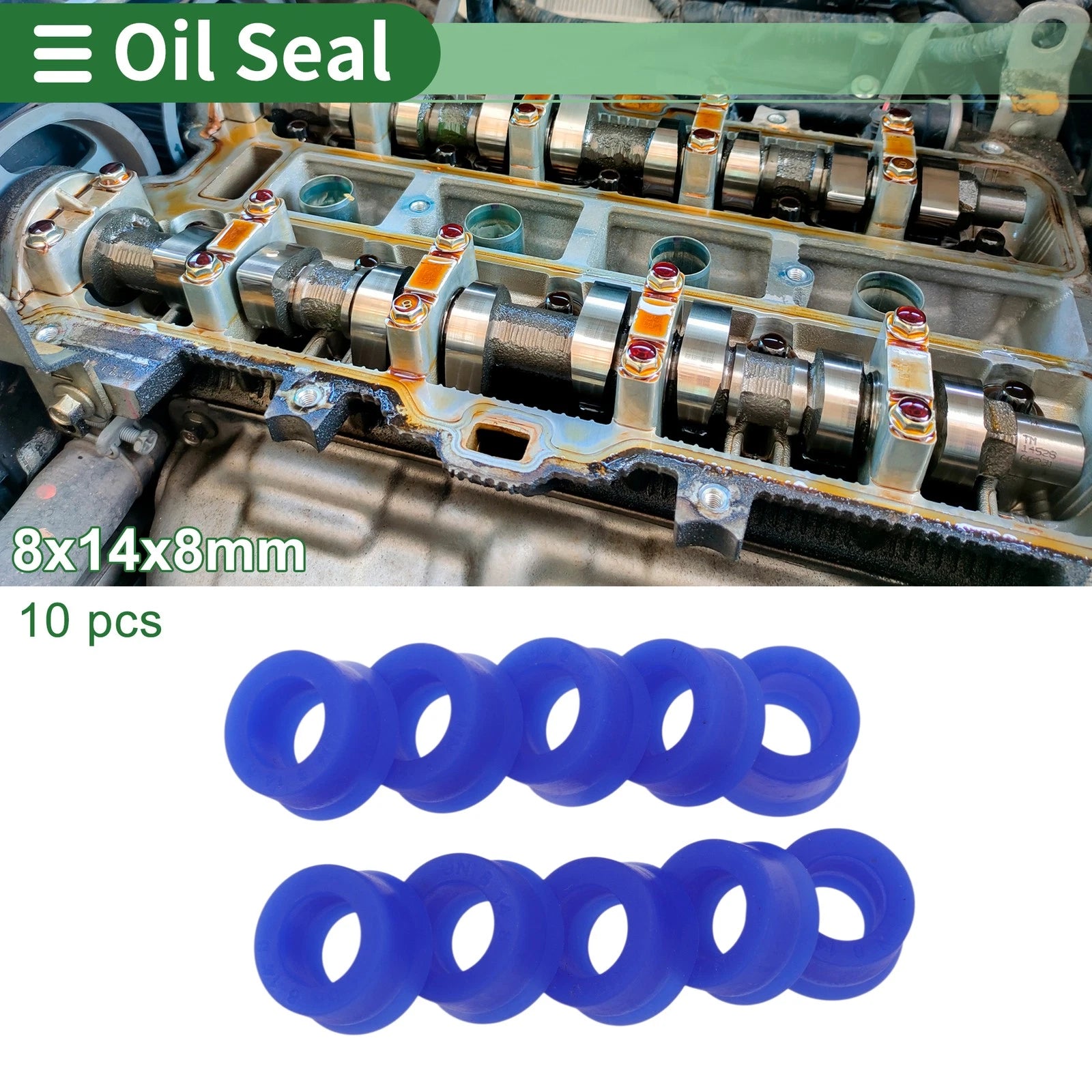 Set of 10 Oil Seal Rotary Shaft Seal 8x14x8mm for Various Applications