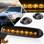 3Pcs Cab Roof Running Light Black Housing Yellow LED for Silverado/Sierra (2002–2007)
