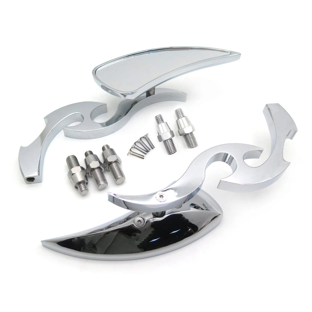 Chrome Fury Blade Running Mirror for Yamaha V-Star, Warrior, V-Max, Virago