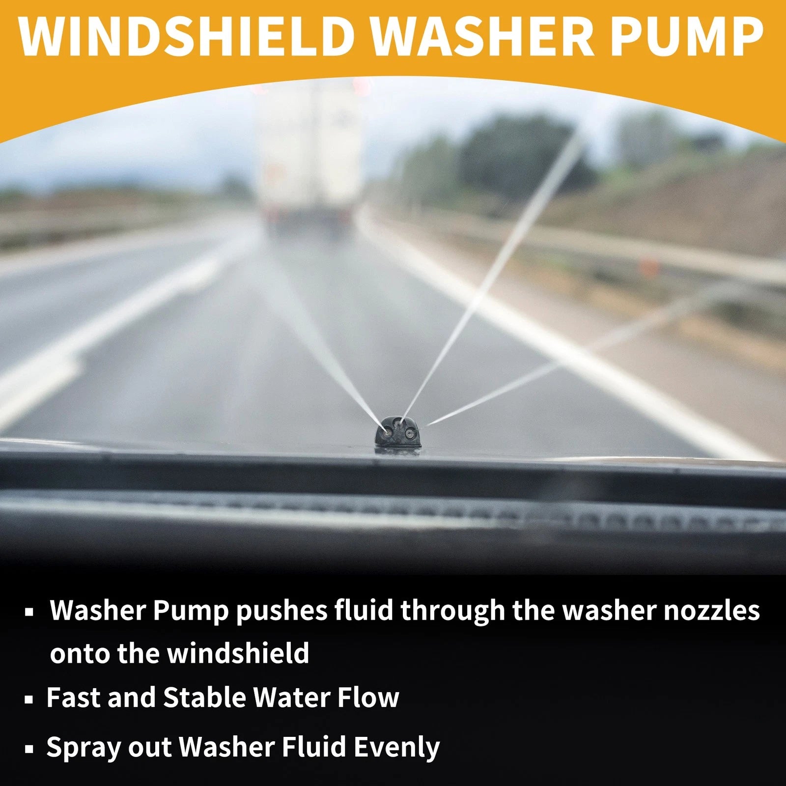 Windshield Washer Pump w/ Grommet for Ford F-150 (No. 6F9Z17664A)