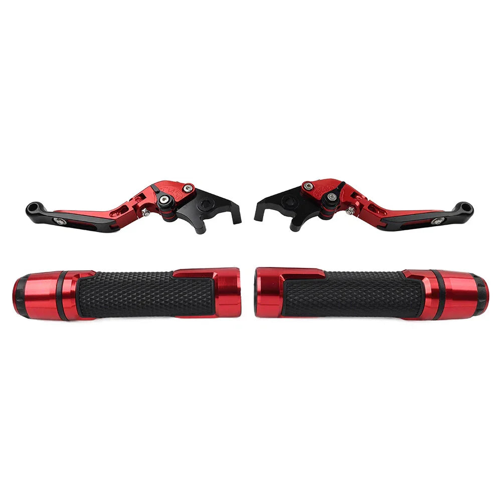 Red Extendable Brake Clutch Levers Grips Set for BMW G310R G310GS (2017-2023)