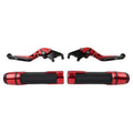 Red Extendable Brake Clutch Levers Grips Set for BMW G310R G310GS (2017-2023)