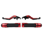 Red Extendable Brake Clutch Levers Grips Set for BMW G310R G310GS (2017-2023)