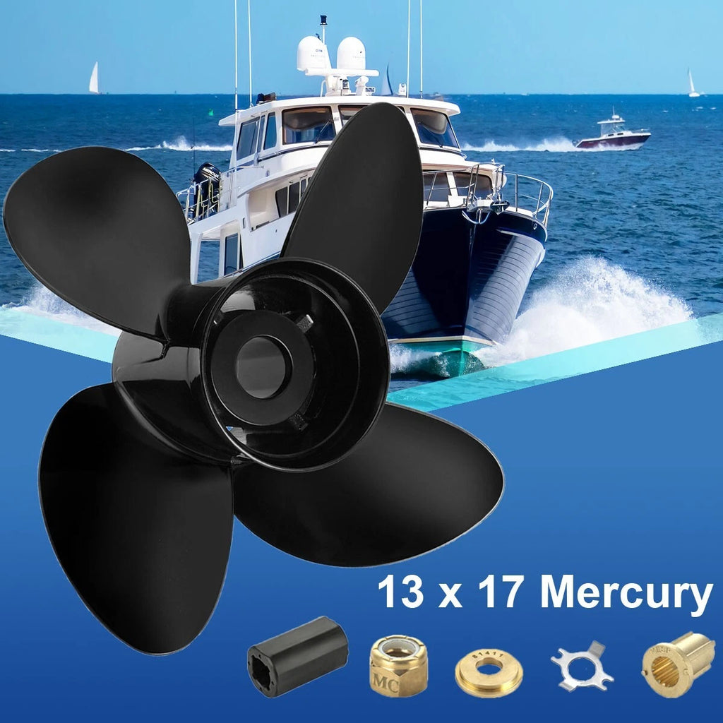13 x 17 Boat Prop for Mercury 40-140HP (15 Spline, 4 Blades, RH) 48-8M8026590