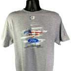 Ford Mustang T-Shirt Gray Patriotic Pony Emblem for 2015–2024 (Qty 1)