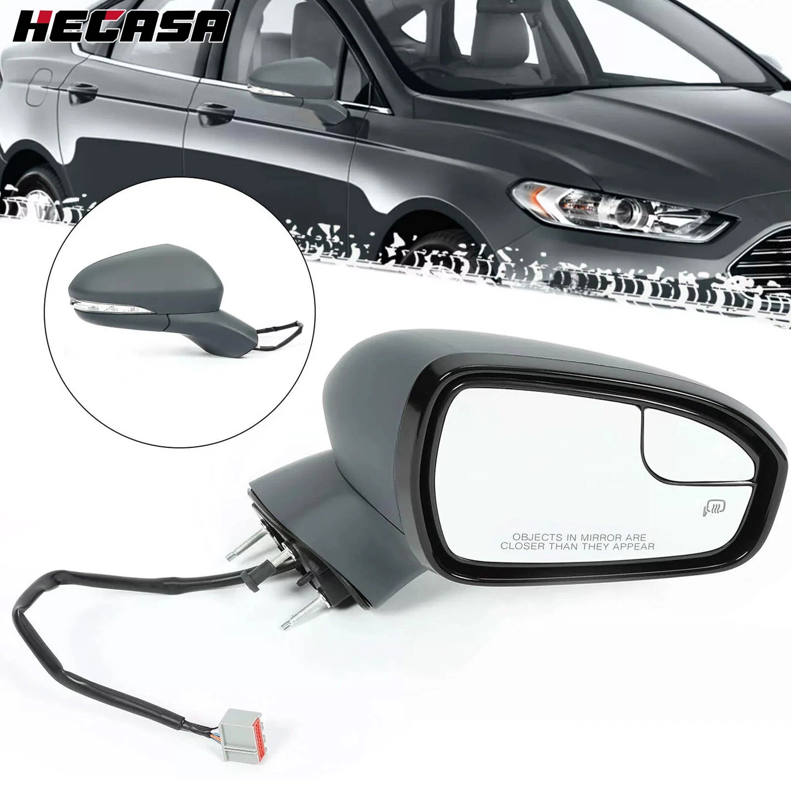 Power Mirror Right Side for Ford Fusion (2013–2016) Heated Manual Fold