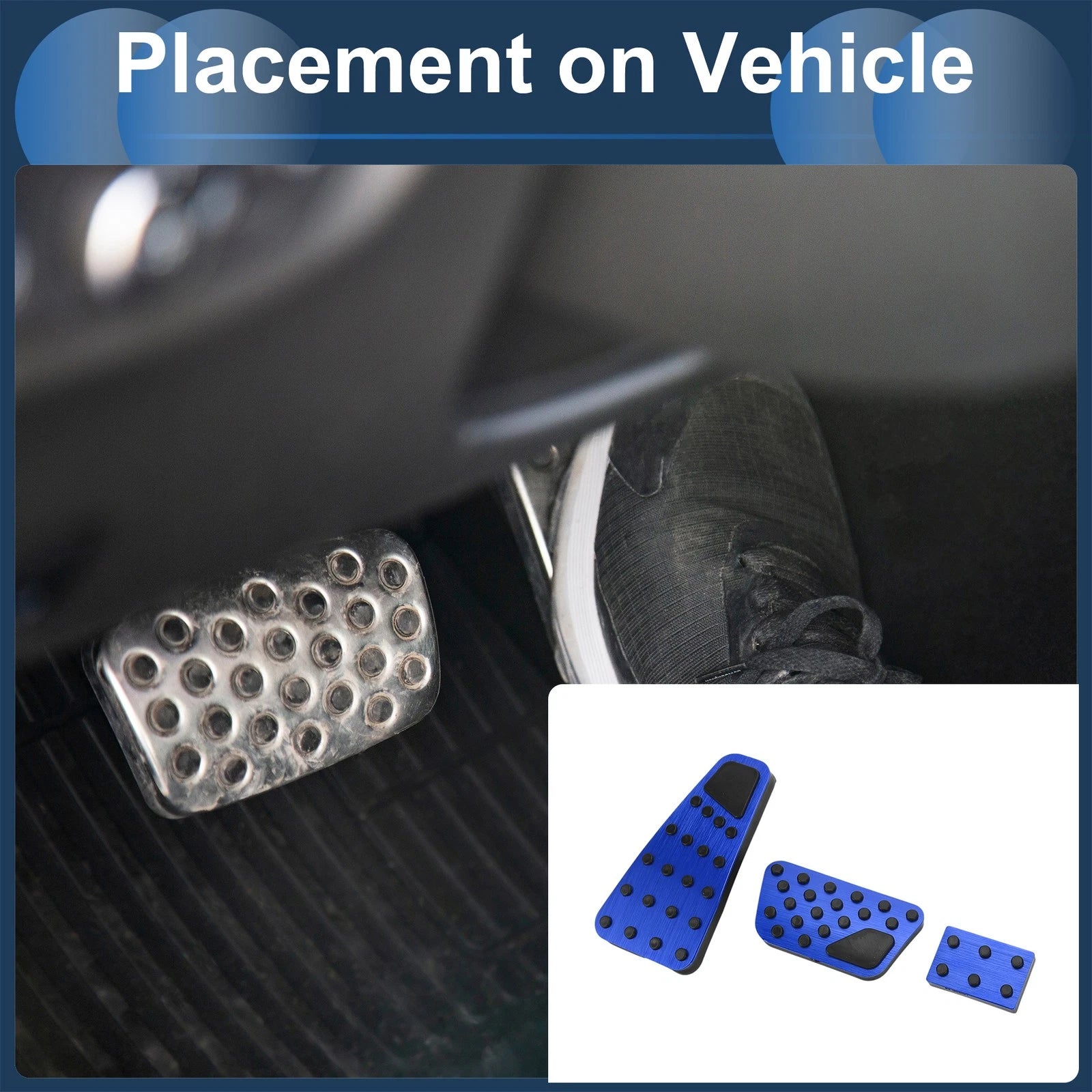 Set of 2 Automatic Foot Accelerator Pedal Covers for Dodge RAM 1500 (2010–2018) Blue