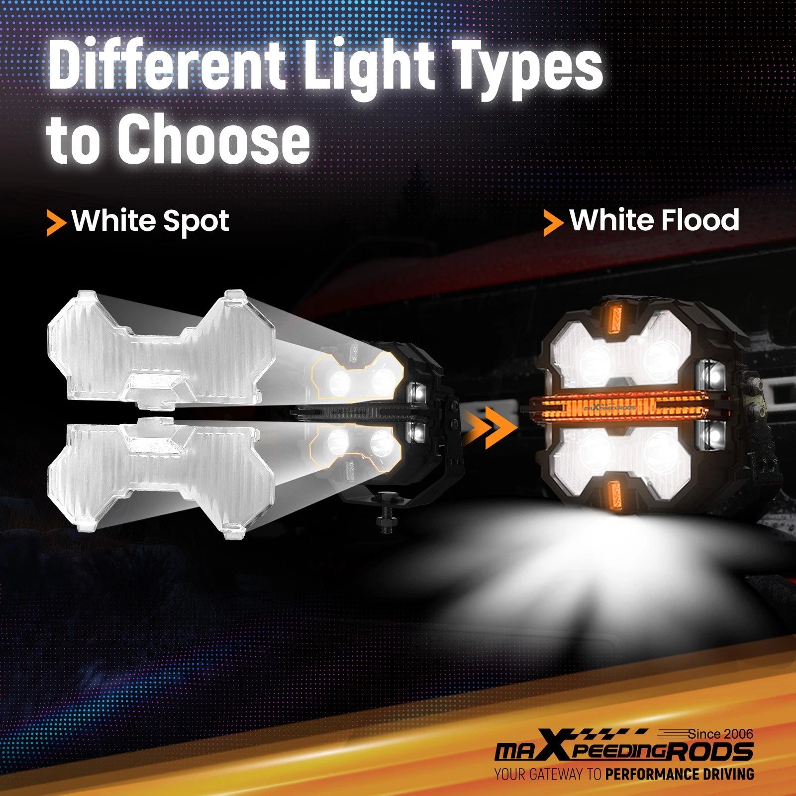 Square LED Light Cover Lens for maXpeedingrods 3.5" Driving Light Pods (Waterproof)