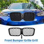 Front Upper Bumper Grille for BMW X3 G01 (2020–2023) Half Chrome Silver Tone
