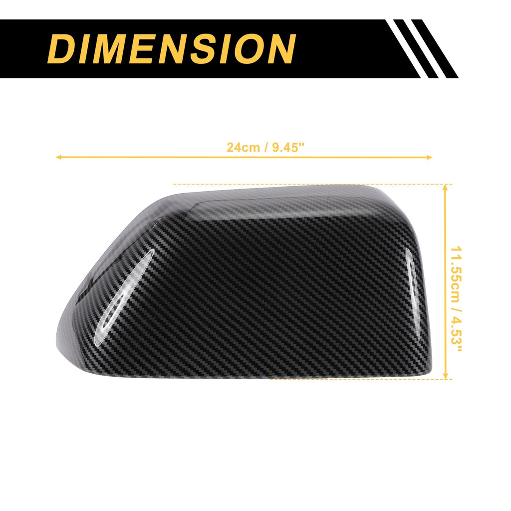 Set of 2 Rearview Mirror Cover Caps Black Carbon Fiber for Ford F-250 F-350 F-450 (2017–2022)