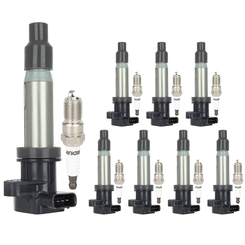 Set of 8 Ignition Coils and Spark Plugs for Cadillac DTS (2007-2011)