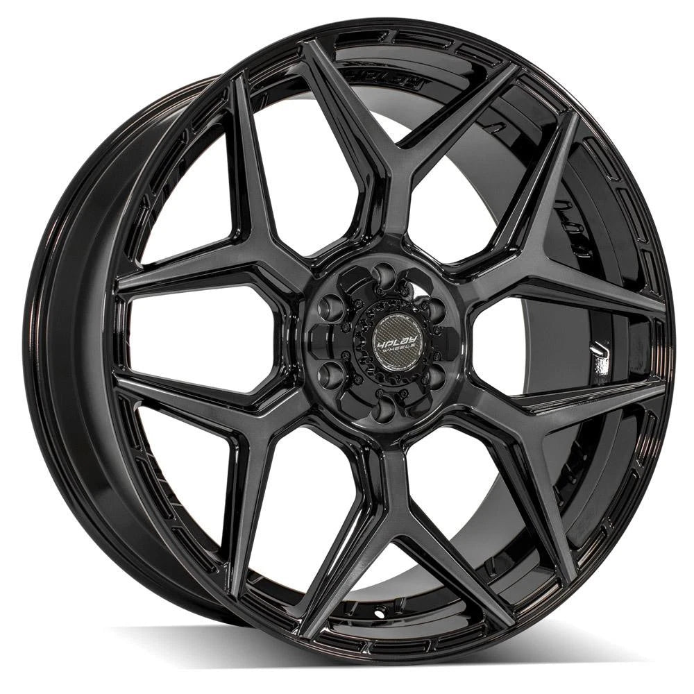 24" Gloss Black Wheel w/Brushed Face for 1988-2000 Chevy C2500 - RVO4941