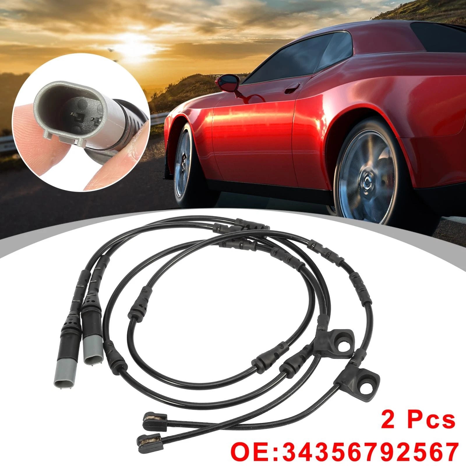 2X Front Brake Pad Electronic Wear Sensor 34356792567 for BMW X5 (2011–2016)