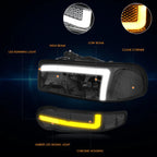 Set of 4 LED DRL Headlights for Sierra Yukon 1500 Denali (2002–2006)