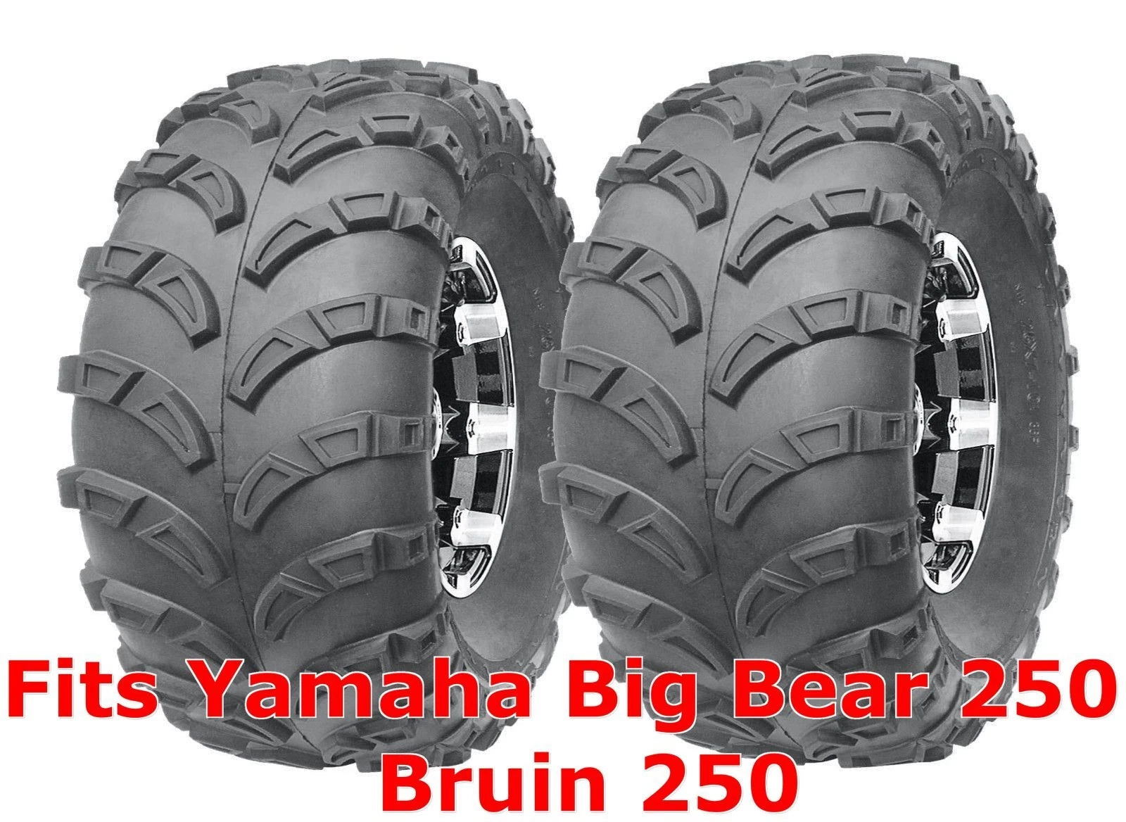 Set of 2 Rear Tires 22x10-10 for Yamaha Big Bear 250 Bruin 250 Sport ATV