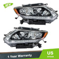Headlights Pair for Nissan Rogue (2014–2016) Halogen Clear Lens