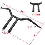 14" Tall Black MX T Bars Handlebar for Harley Davidson Sportster Dyna