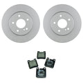 Set of 2 Bosch QuietCast Rear Rotors & Hella Low-Met Pads for W210 E300 E320 (1996–2002)