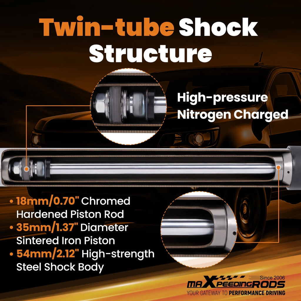 2X Rear Shock Absorber for Chevy Colorado (2015–2023) 2WD 4WD Lift 2.5-6in