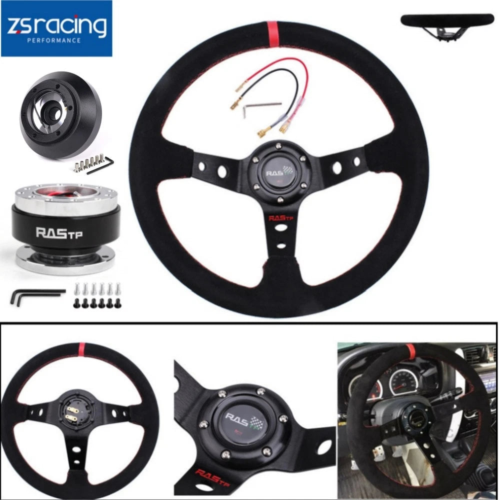 14in Steering Wheel with Quick Release for BMW E30 M3 M5 318i 528e