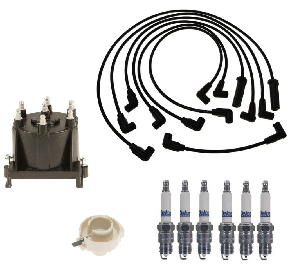 ACDelco Ignition Kit Set of 4 Spark Plugs & Distributor Rotor Cap for GMC S10 Blazer