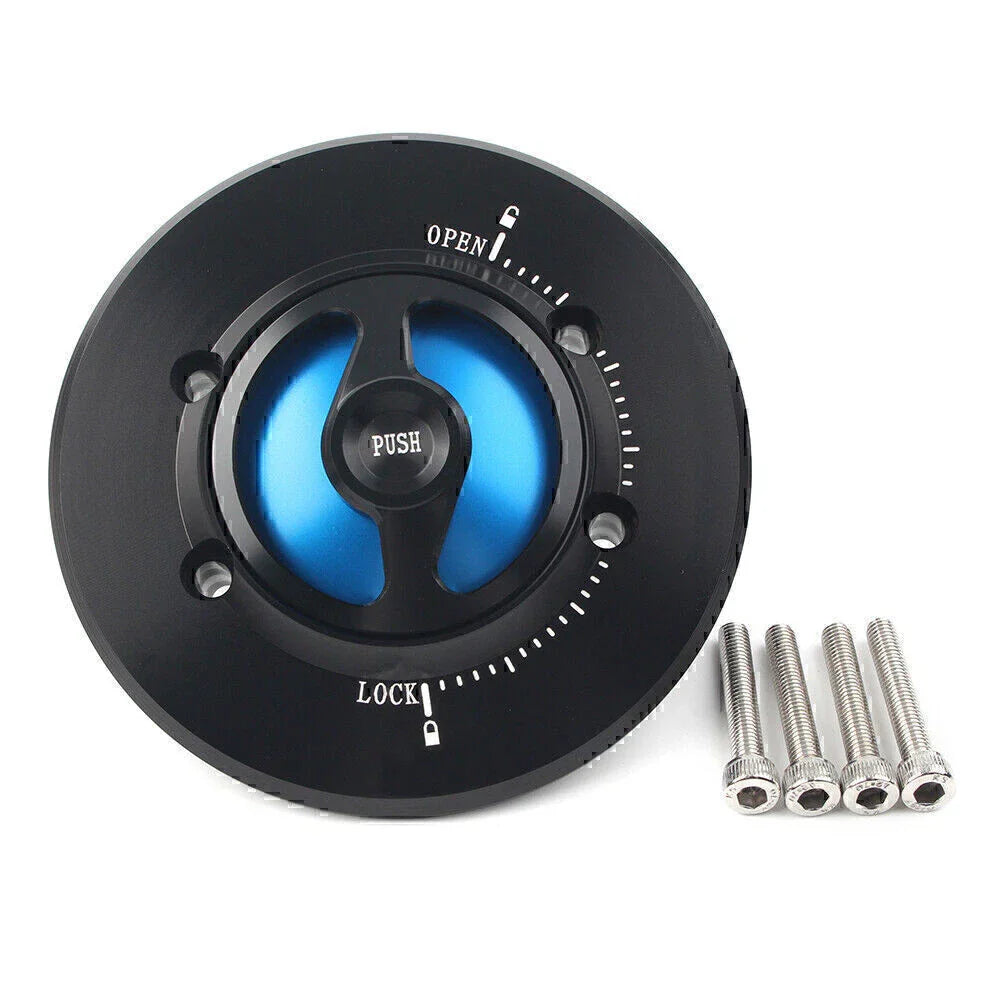 Aluminum Gas Fuel Tank Cap Cover for BMW R1200GS (2010-2012) Black/Blue