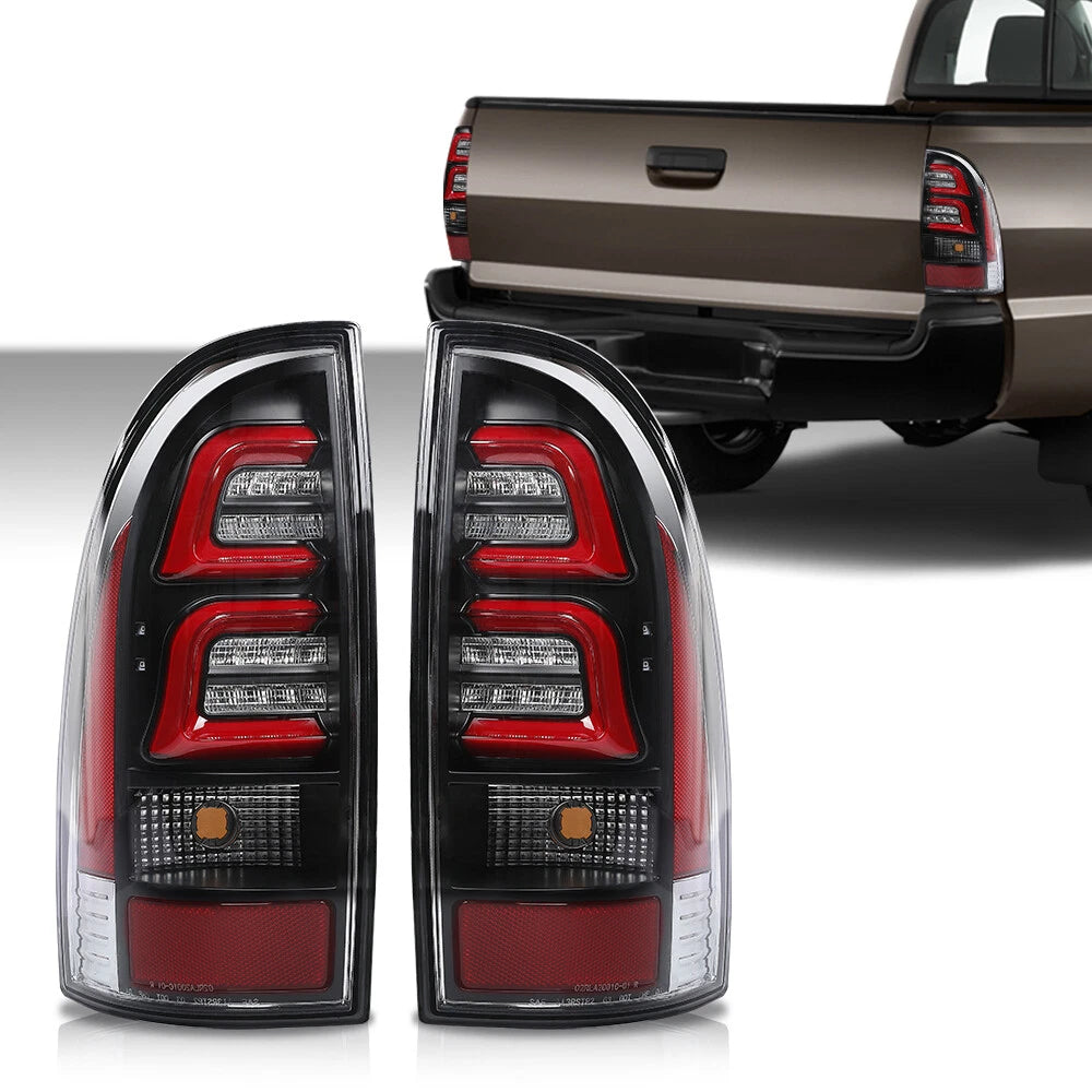 Red LED Tube Tail Lights for Toyota Tacoma (2005–2015)