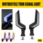 2X LED Turn Signals for Universal Motorcycle (Amber + Blue)
