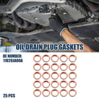 25pcs Oil Drain Plug Gaskets 12mm ID No.11026JA00A for Nissan Armada (2012–2015)