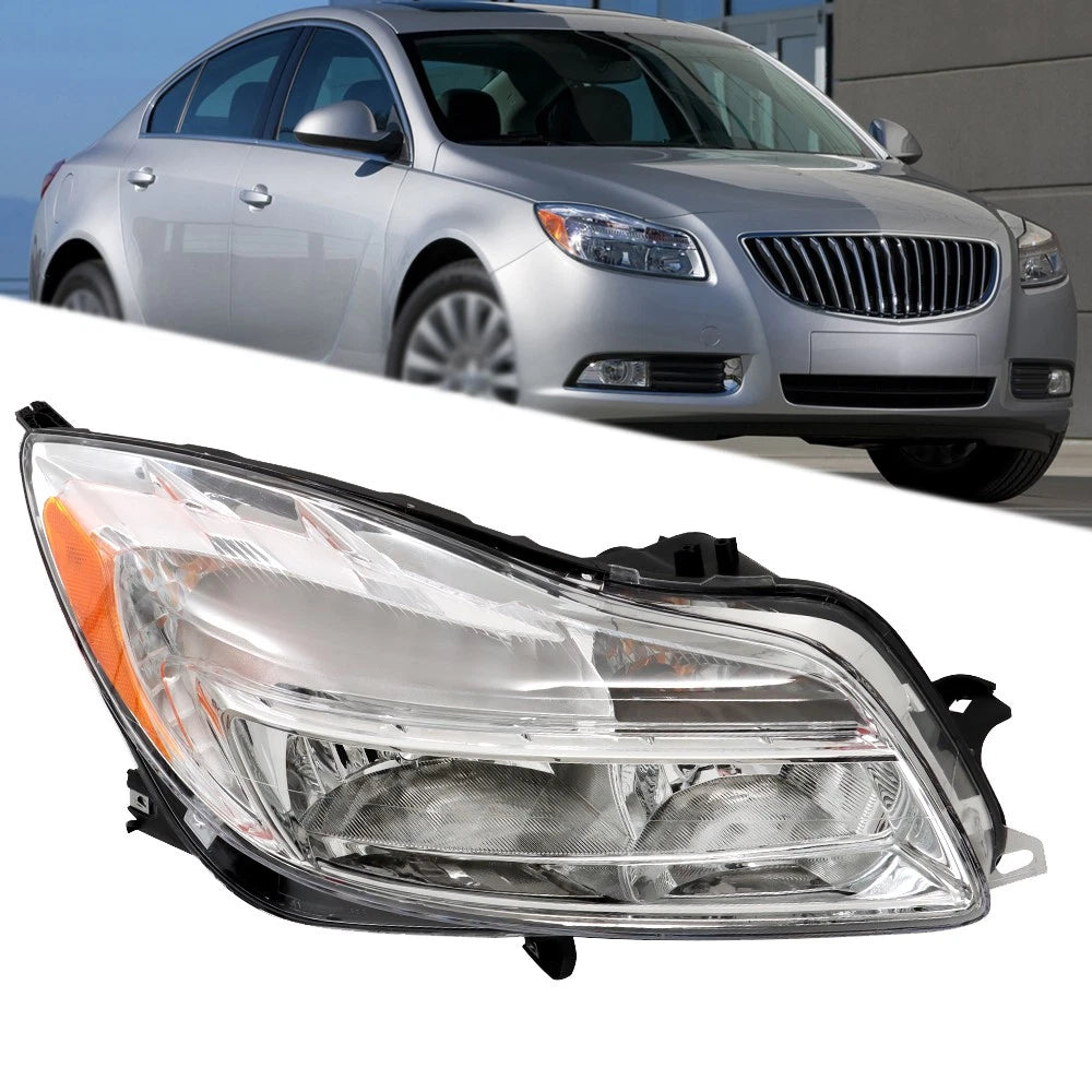 Headlight Assembly for Buick Regal (2011–2013) Right Halogen Chrome Clear