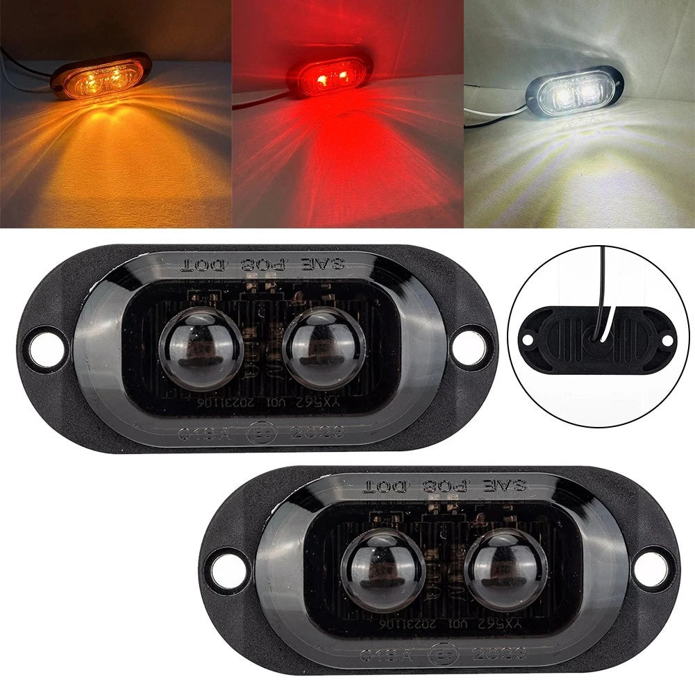 2pc LED Side Clearance Light Set for Trucks and Boats