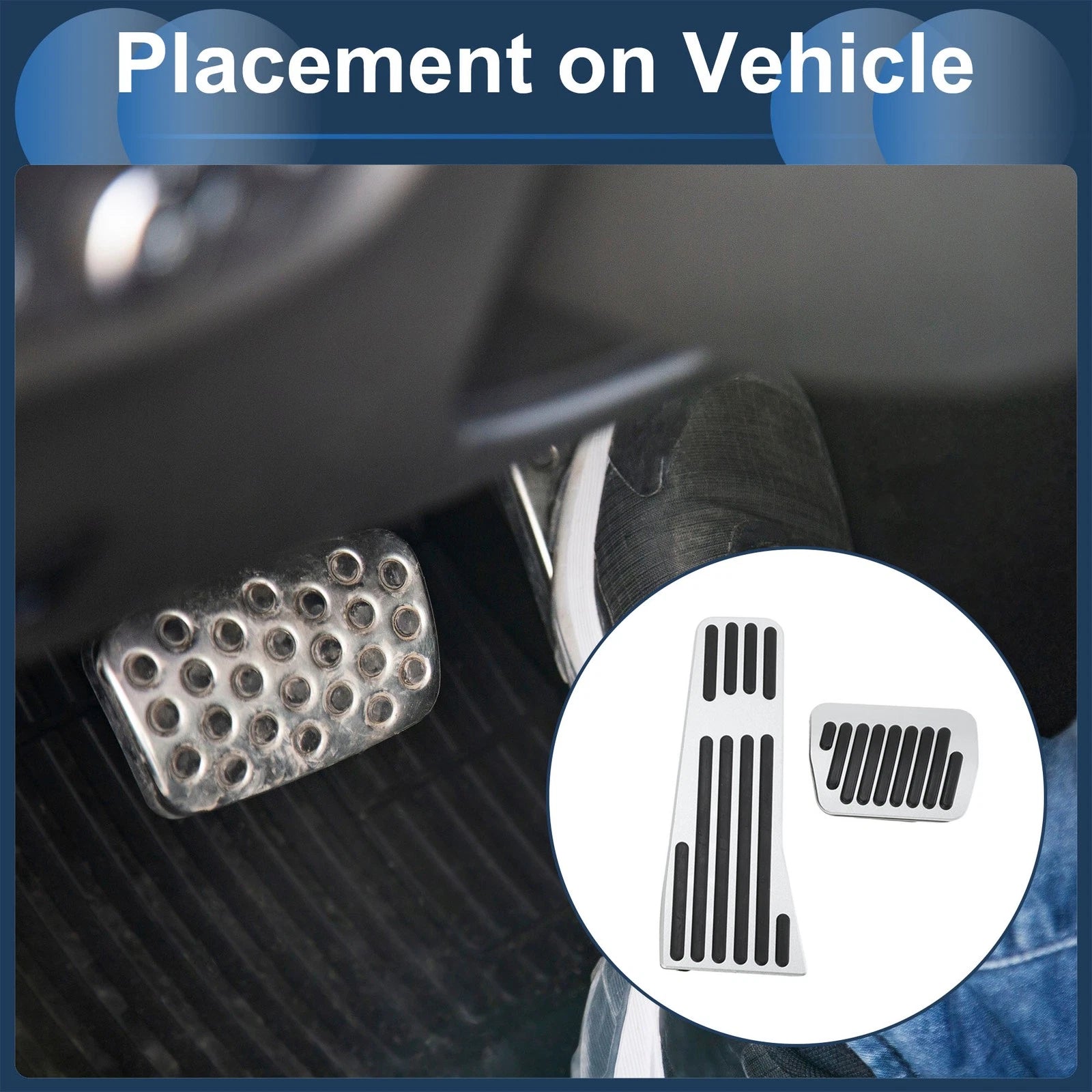 2X Foot Accelerator Pedal Covers for Mazda 3 (2020) Silver Tone