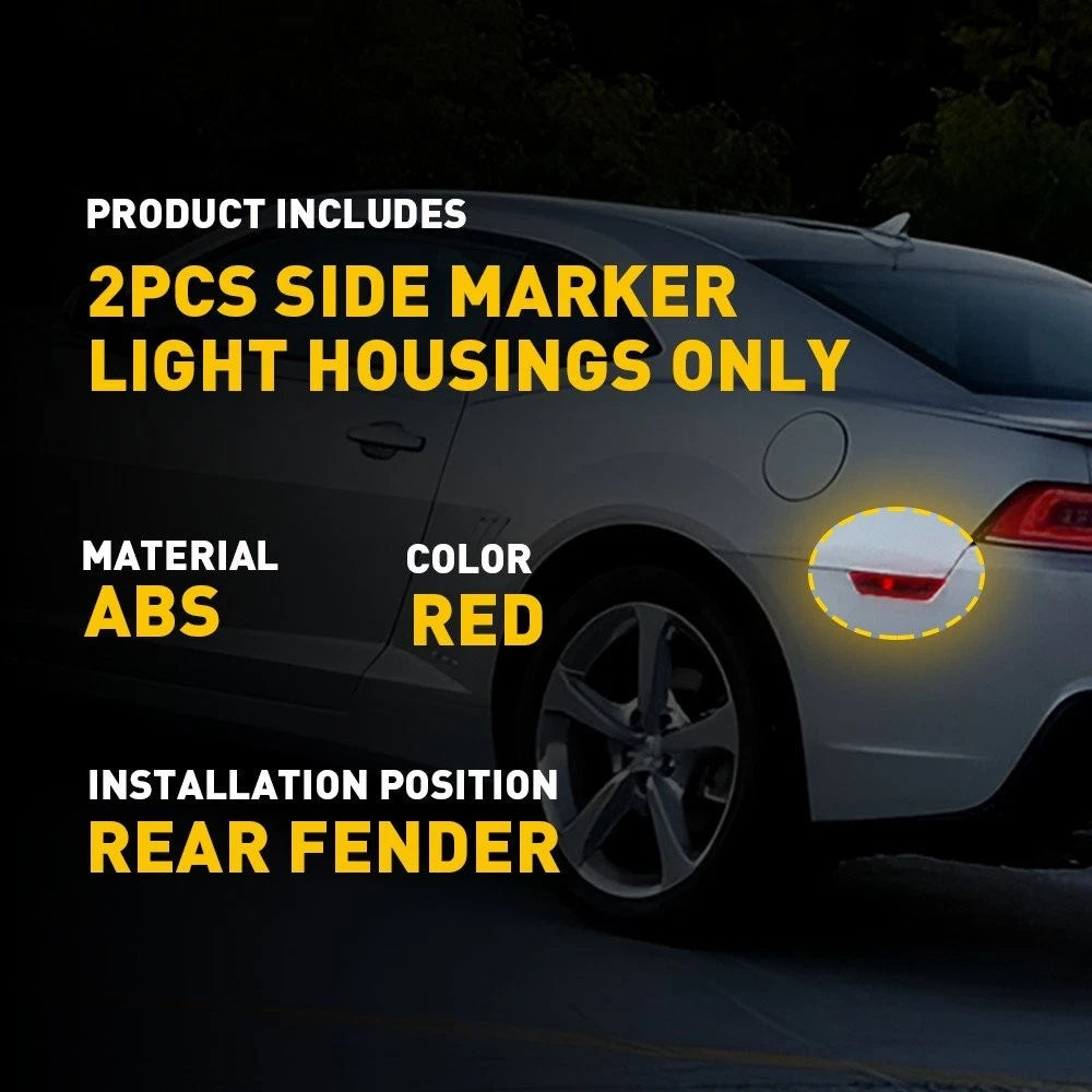 2X Amber Front Side Marker Light Housings for Chevrolet Camaro (2010-2015)
