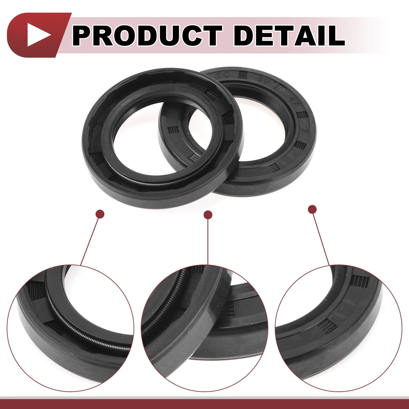 Set of 5 Rotary Shaft Oil Seals 30x47x7mm Nitrile Rubber