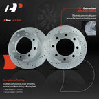 Rear Drilled Brake Rotors & Ceramic Pads for Chevy Silverado 3500 (2001–2023)