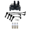 Set of 4 Denso Ignition Coil Wires & Bosch Iridium Spark Plugs for Ford Fiesta (2011–2019)
